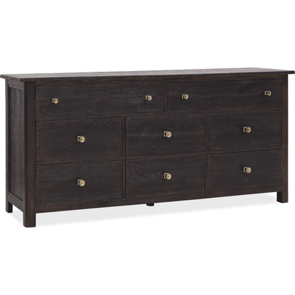 Driftwood Eight-Drawer Dresser by Hooker Furniture. Made from oak solids, oak veneers, cedar in a transitional style.