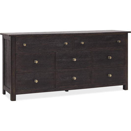 Driftwood Eight-Drawer Dresser by Hooker Furniture. Made from oak solids, oak veneers, cedar in a transitional style.