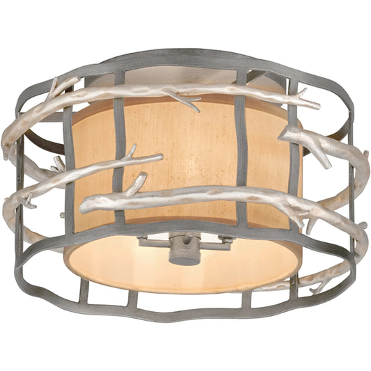 001 SI-2327642 | Primary Silo | Adirondack Flush Mount by Troy in graphite, warm silver leaf. Made from hand worked iron in a unique style.