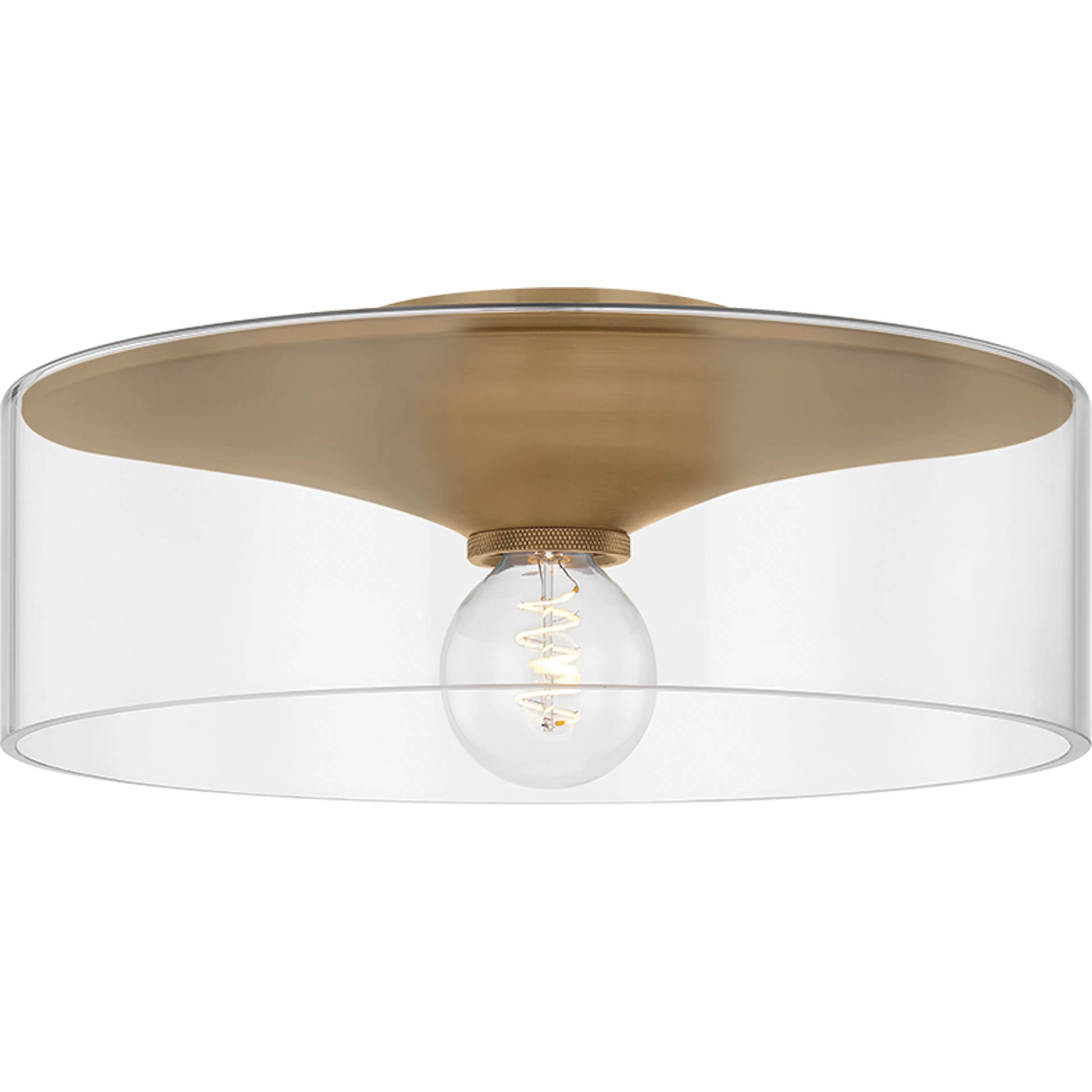 Killian Flush Mount by Troy in patina brass. Made from steel in a transitional style.