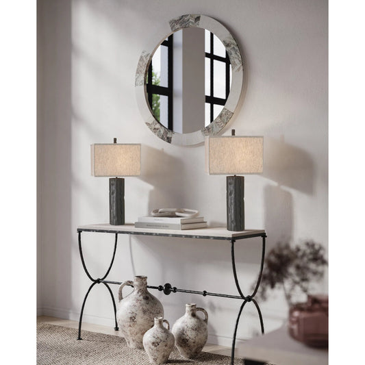 Caravan Table Lamp by Currey and Company in mole black. Made from wrought iron in a transitional style.