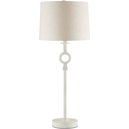 Germaine Table Lamp by Currey and Company in antique brass. Made from aluminum in a transitional style.