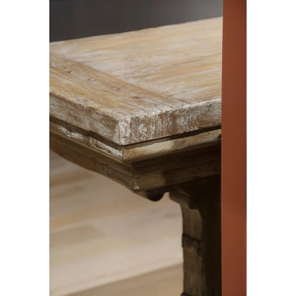 Caldera Pedestal-Base Side Table by Jonathan Charles in light spain painted walnut. Made from main acacia in a unique style.