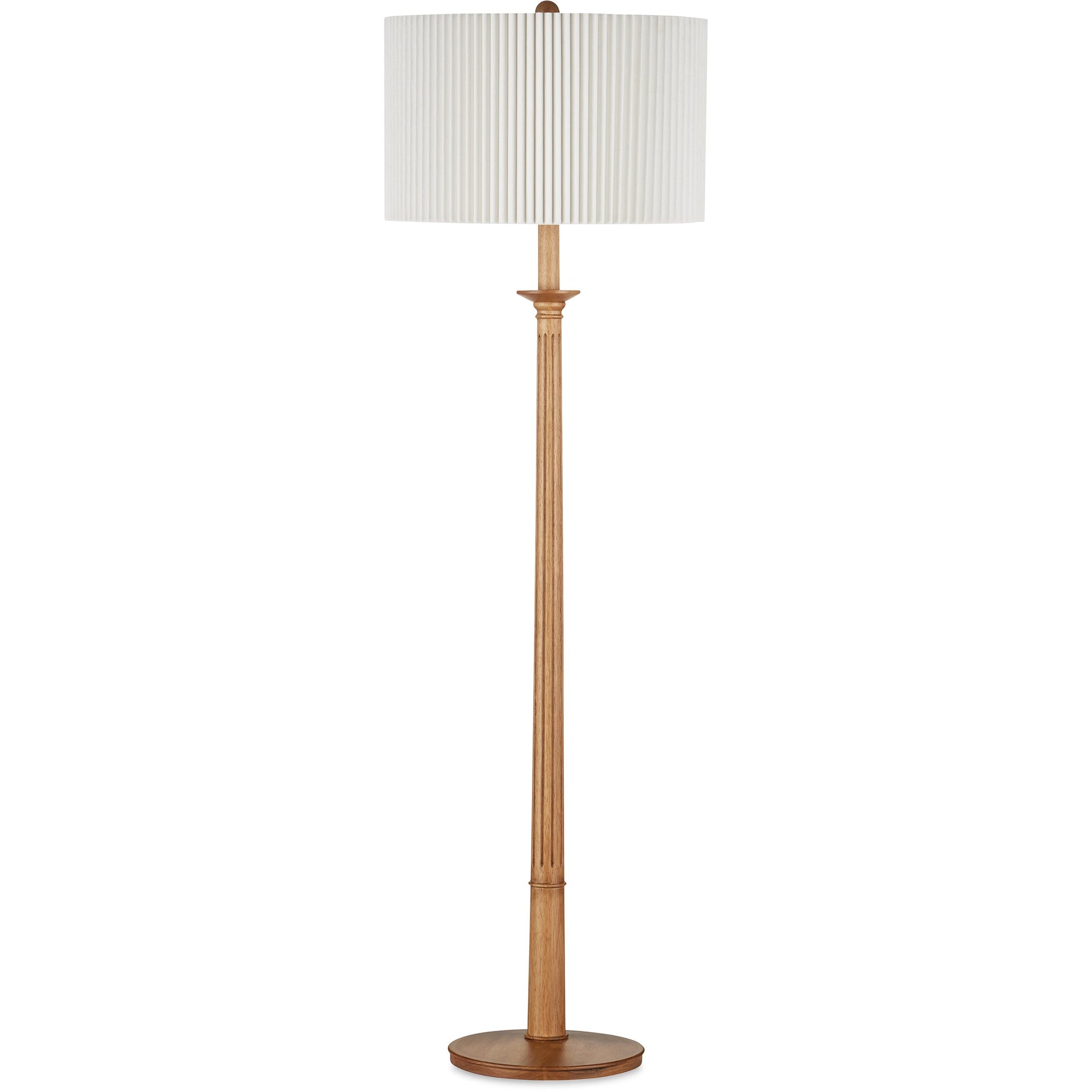 Mitford Floor Lamp by Currey and Company in natural. Made from wood in a modern style.