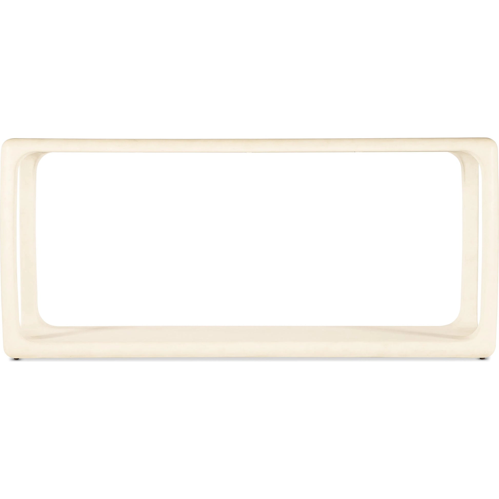 Westwood Console Table by Hooker Furniture in textured alabaster plaster white. Made from wood veneers in a transitional style.