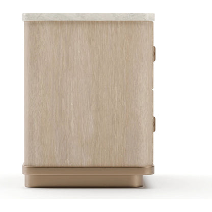 Rhythm Small Nightstand by Caracole. Made from stone in a modern style.