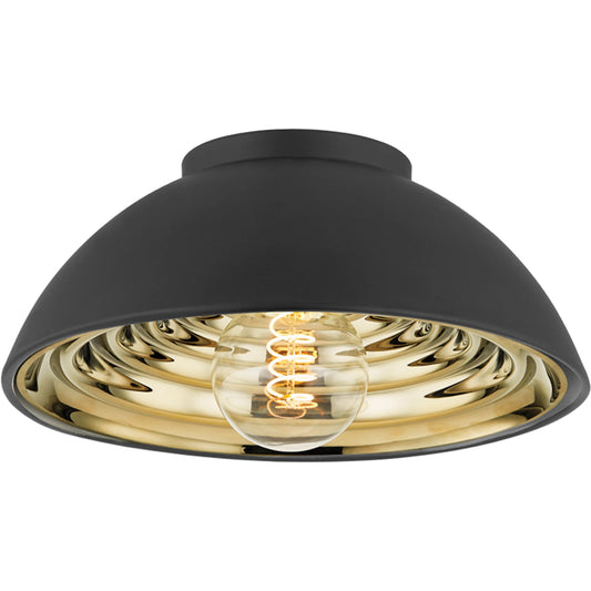 Eclipse Flush Mount by Troy in soft black. Made from steel in a unique style.