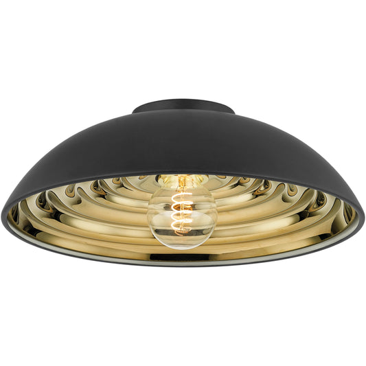 Eclipse Flush Mount by Troy in soft black. Made from steel in a unique style.