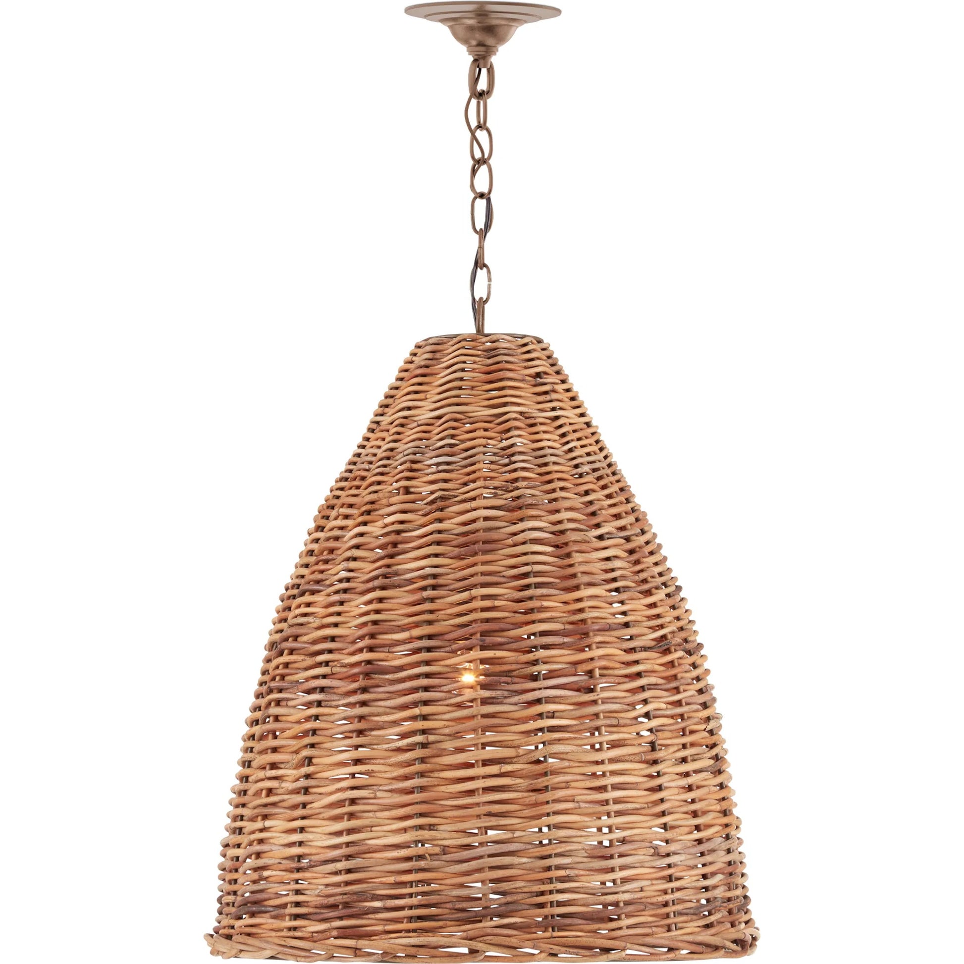 Basket Pendant by Currey and Company. Made from wrought iron, arurog in a coastal style.