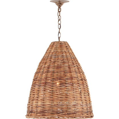 Basket Pendant by Currey and Company. Made from wrought iron, arurog in a coastal style.