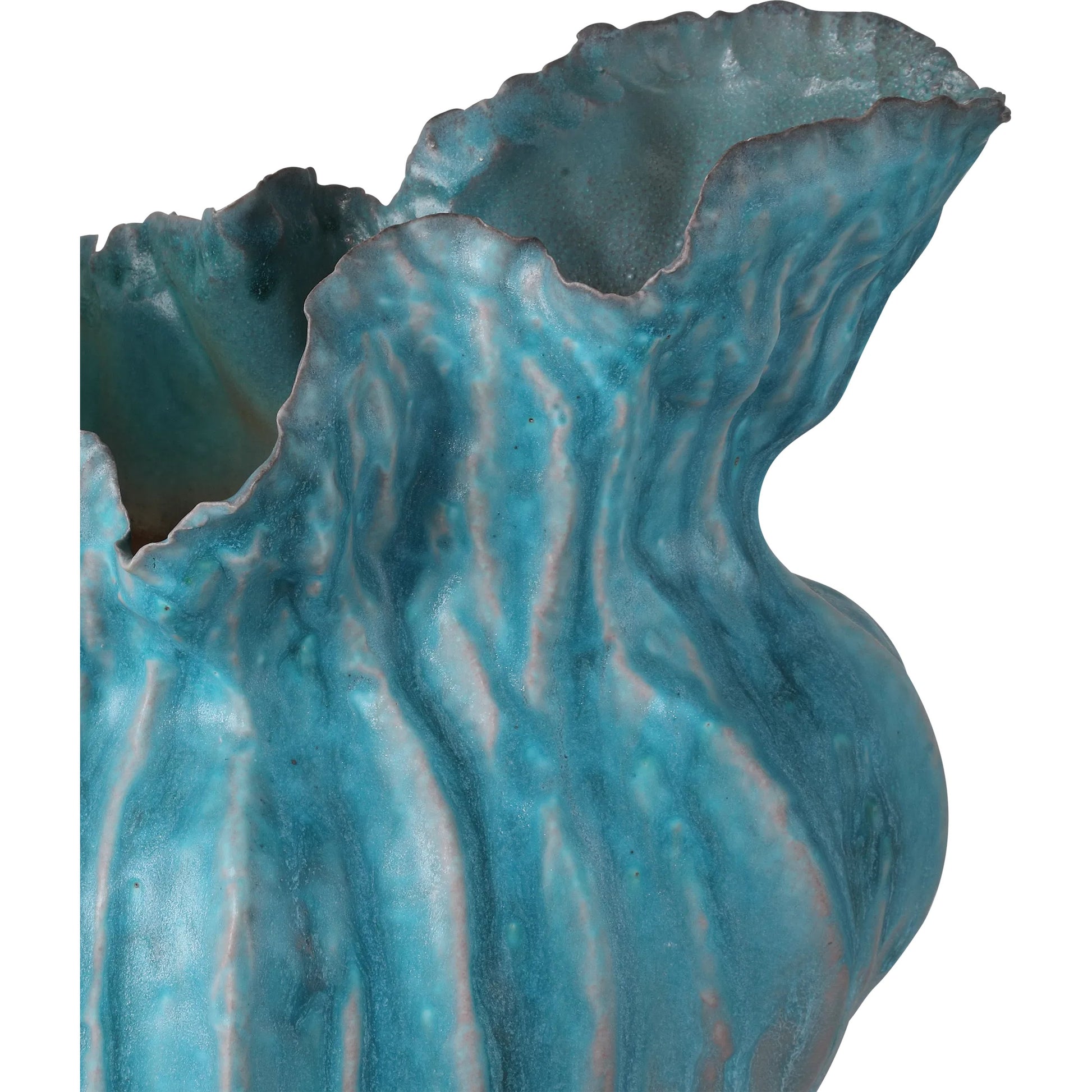 Flying Silk Vase by Currey and Company in blue. Made from porcelain in a eclectic & global style.