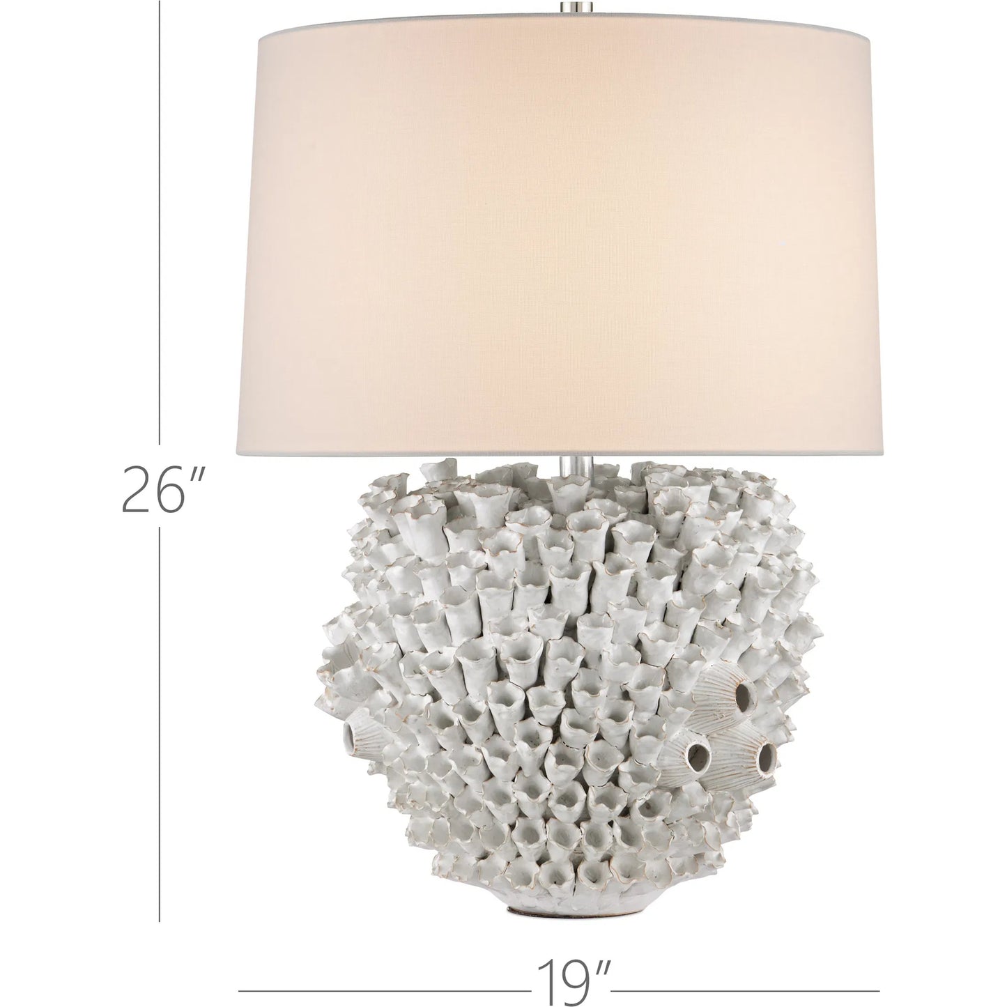 002 SI-2387078 | Additional Silo | Manitapi Table Lamp by Currey and Company in white. Made from ceramic in a eclectic & global style.