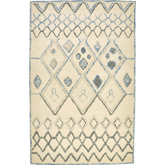 Hansel I Transitional Argyle Rug - I8037 by Feizy in ivory, blue. Made from wool, viscose in a unique style.