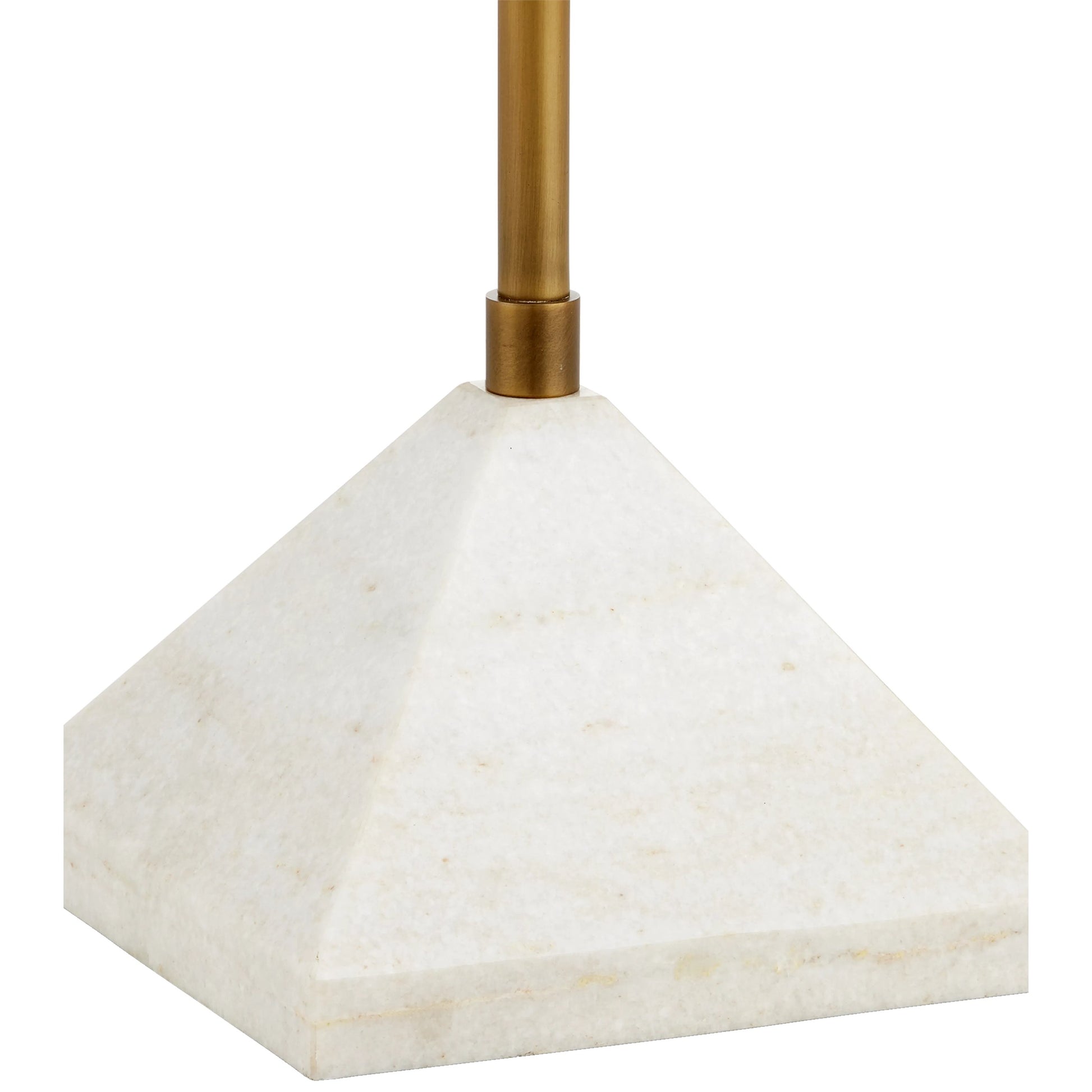 Repertoire Floor Lamp by Currey and Company in antique brass, white. Made from metal, marble in a modern style.