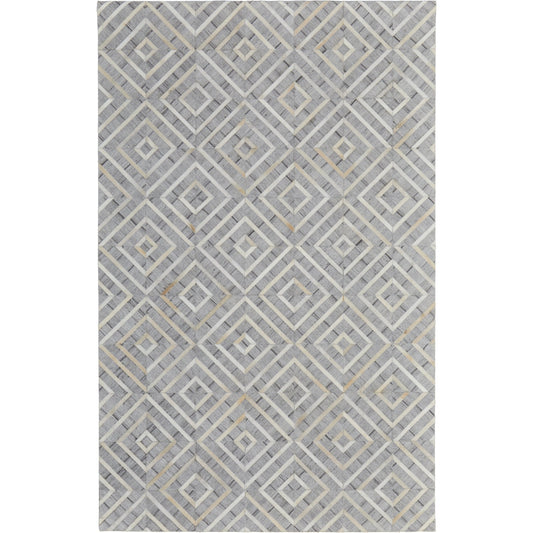 Fannin Transitional Geometric Rug - 0754F by Feizy. Made from viscose, leather in a unique style.