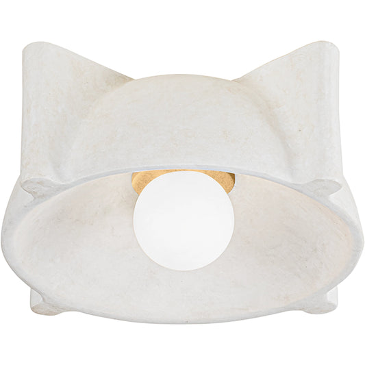 Modesto 1 Light Flush Mount by Troy in vintage gold leaf, fossil white. Made from unique in a modern style.