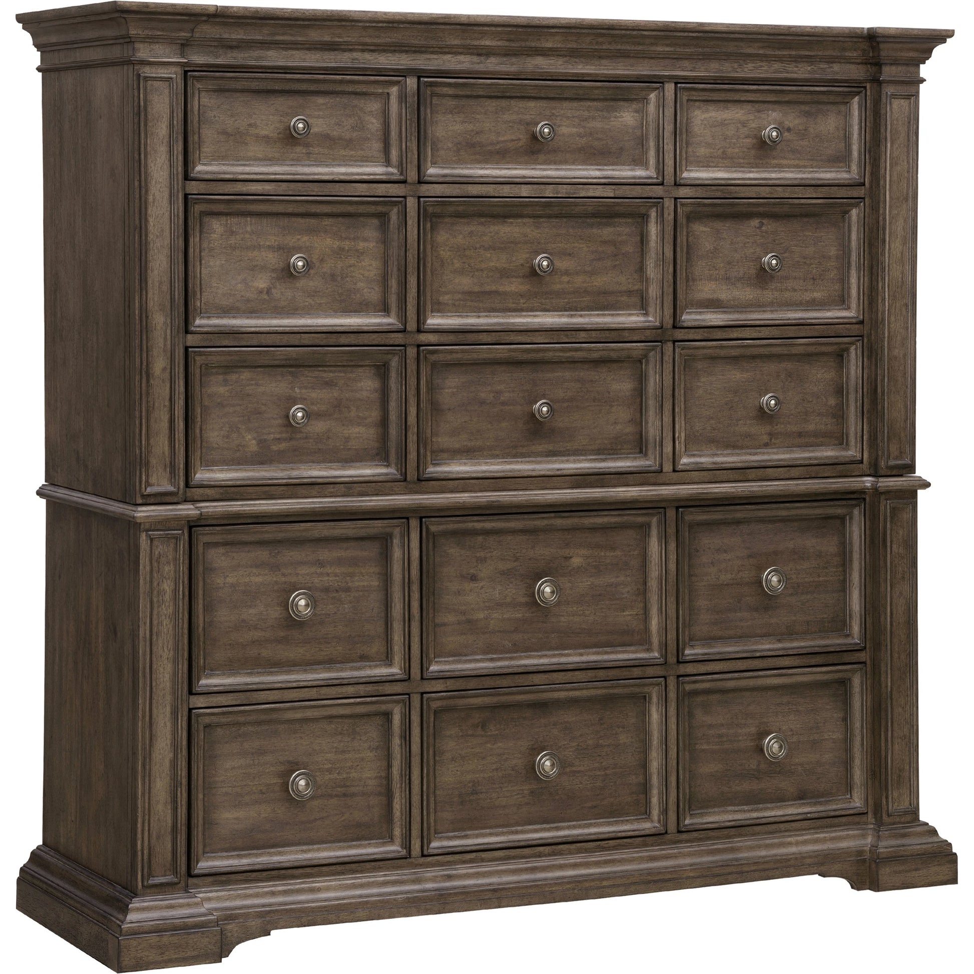 Woodbury 15-Drawer Master Chest by Pulaski Furniture in cowboy boots brown. Made from rubberwood in a traditional style.