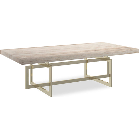 Wish You Were Here Cocktail Table by Caracole in sandstone, whisper of gold. Made from metal, stone in a unique style.