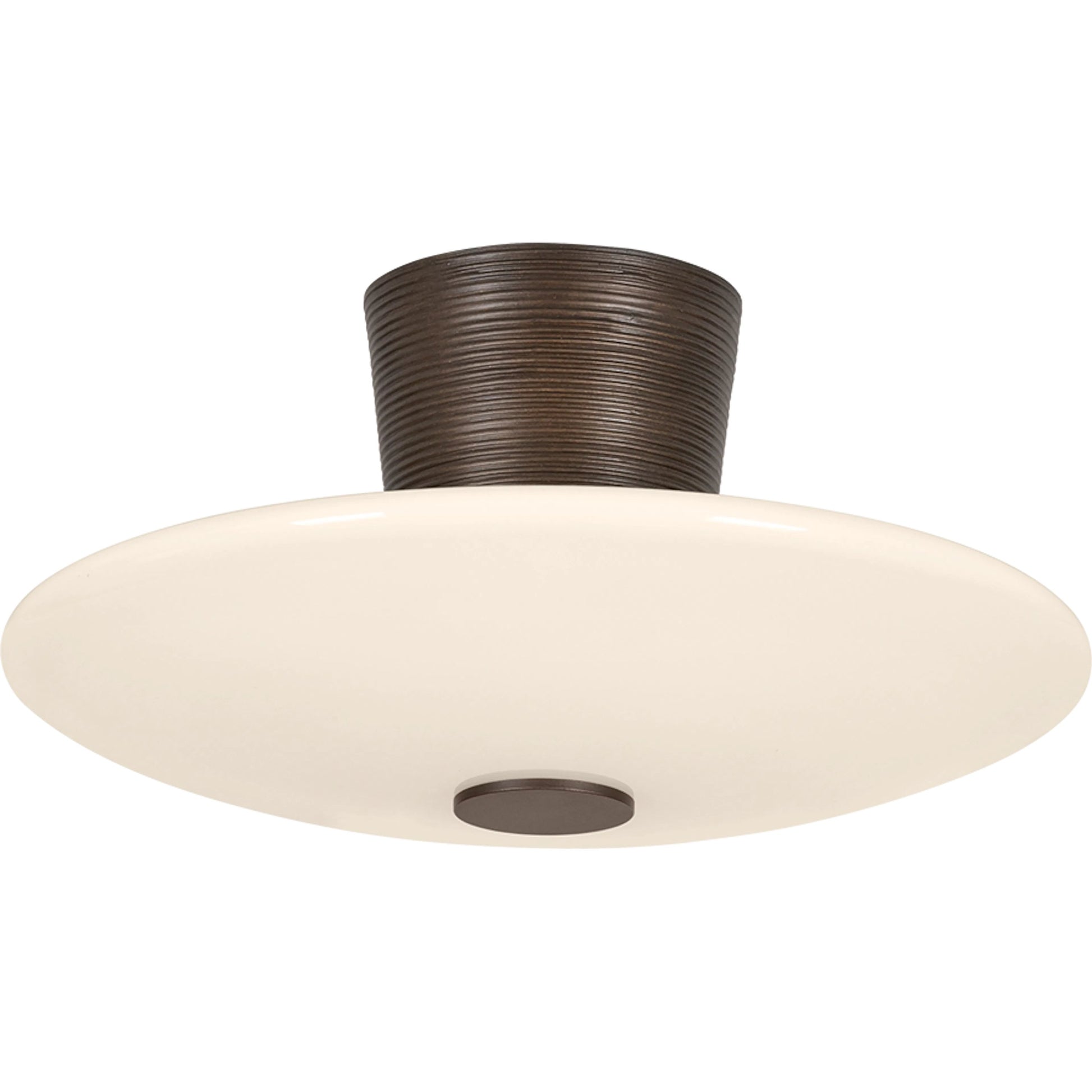 Albus Semi Flush by Troy in bronze leaf. Made from iron in a unique style.