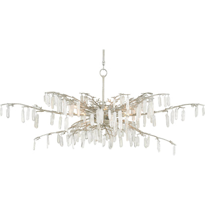 Forest Dawn Chandelier by Currey and Company. Made from wrought iron, crystal in a eclectic & global style.
