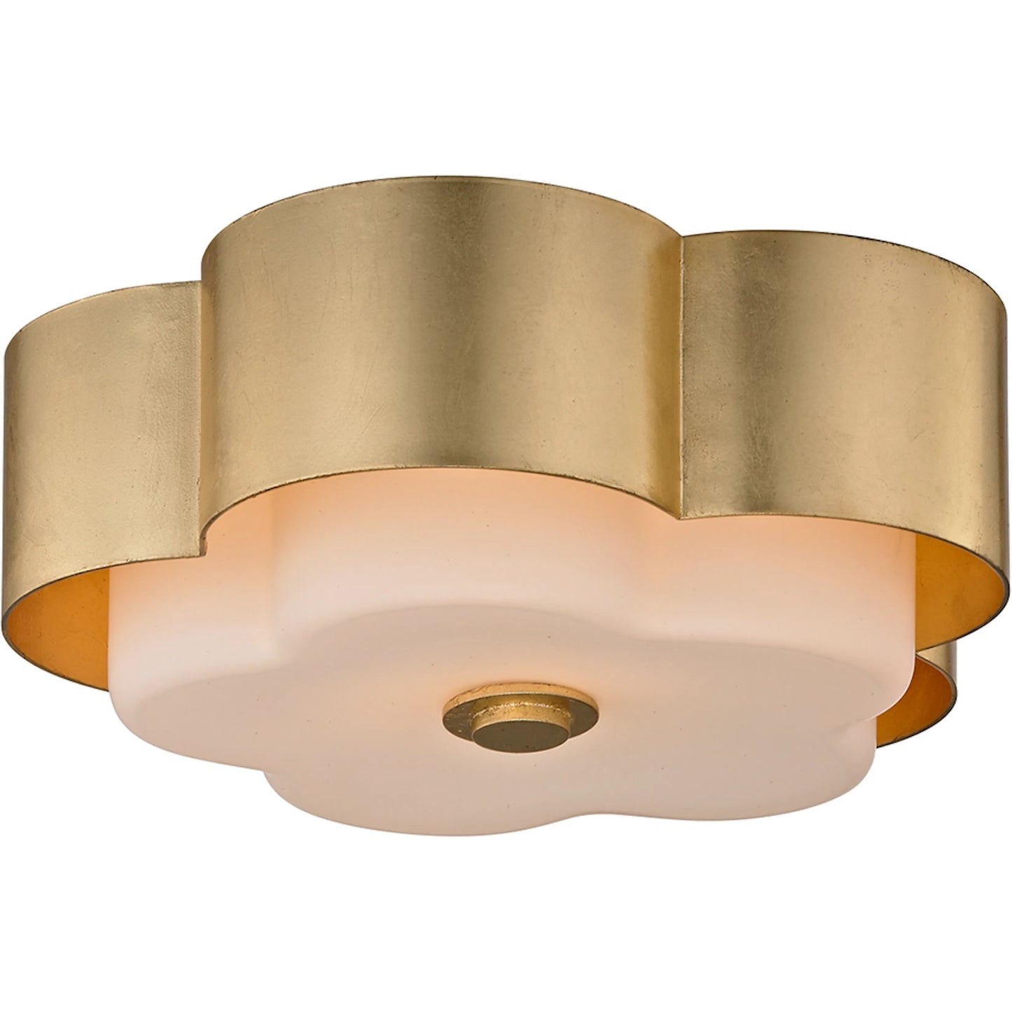 003 SI-2072590 | Primary Silo | Allure Flower Flush Mount by Troy in gold leaf. Made from hand worked iron in a modern style.
