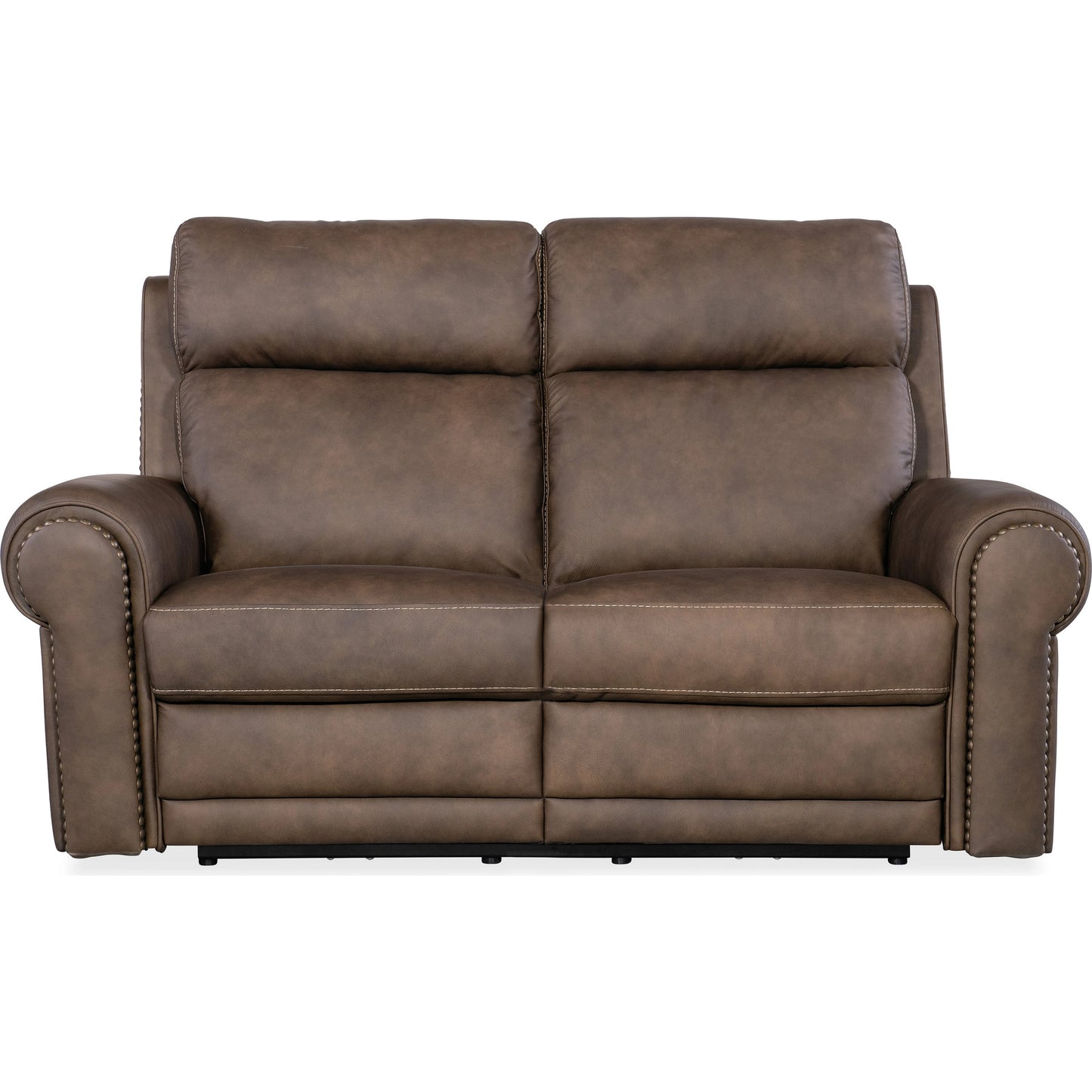 010 SI-2133810 | Additional Silo | Duncan Power Loveseat by Hooker Furniture in kalahari bark. Made from leather, kalahari bark (semi-aniline top grain with splits) in a traditional style.