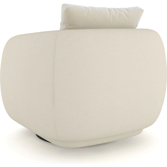Lumi Swivel Chair by Caracole in ivory and almost black. Made from asian hardwood in a unique style.