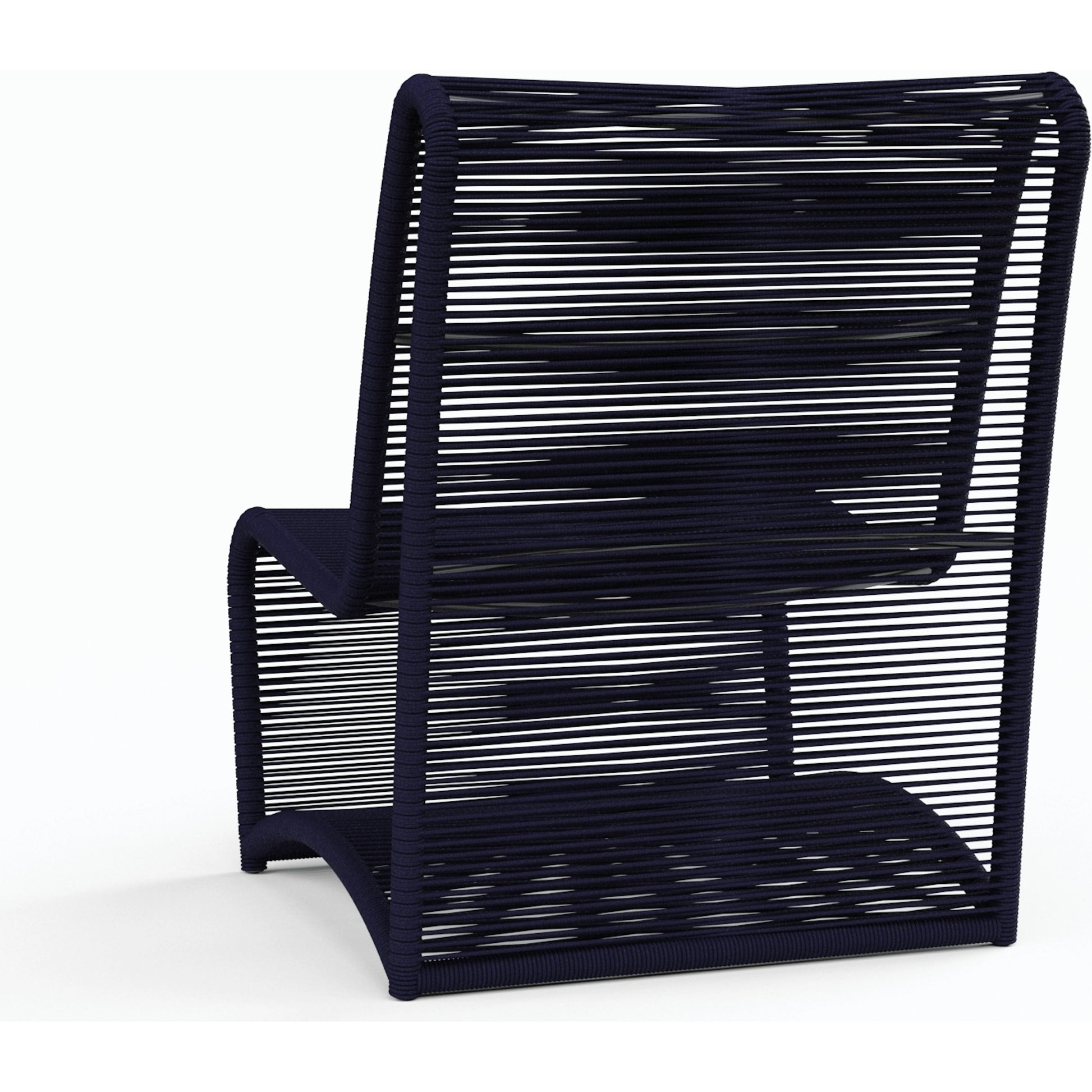 Milano Outdoor Armless Club Chair by Sunset West. Made from olefin rope in a coastal style.