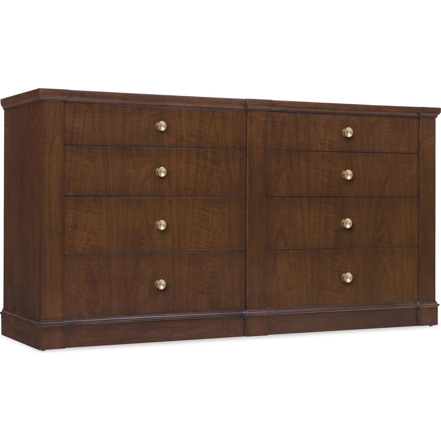 001 SI-2353937 | Primary Silo | Archives Eight-Drawer Dresser by Hooker Furniture in dark wood and classic walnut. Made from figured walnut veneer, oak veneer, cedar, jewelry tray in a traditional style.