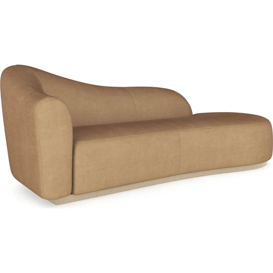 Kalahari Chaise by Caracole in camel and sparkling argent. Made from unique in a unique style.