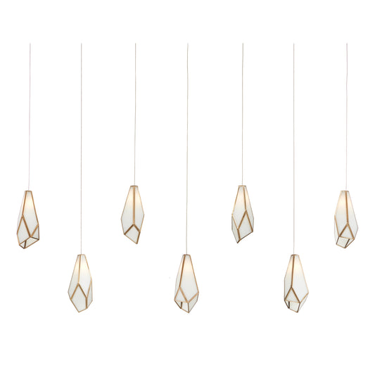 Glace Rectangular 7-LIGHT Multi-Drop Pendant by Currey and Company. Made from unique in a modern style.