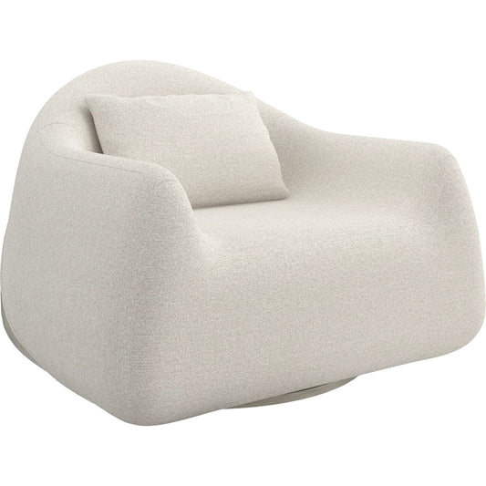 Serenity Swivel Chair by Caracole in ivory and fossil. Made from resin in a unique style.