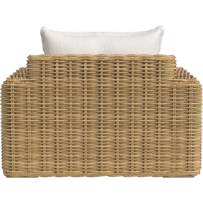 Playa Outdoor Oversized Club Chair by Sunset West in medium wood. Made from resin wicker in a rustic style.