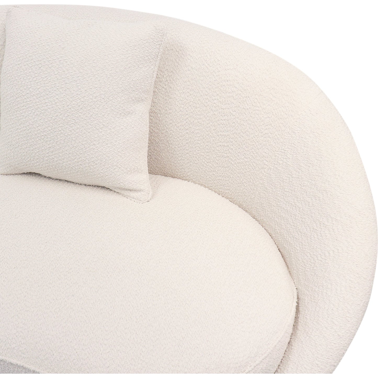 006 SI-2030374 | Closeup | Vicenza Curved Sofa by Pasargad Home in ivory. Made from polyester fabric in a modern style.
