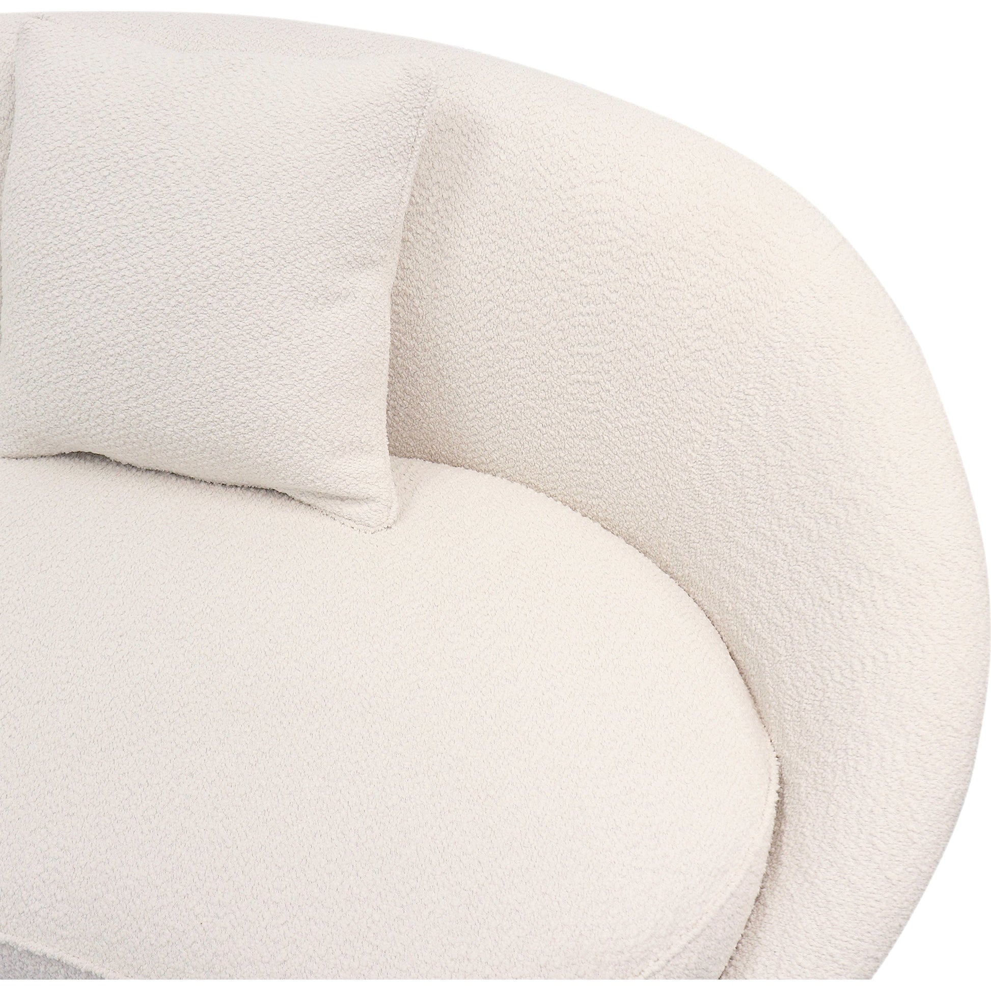Vicenza Curved Sofa by Pasargad Home in ivory. Made from polyester fabric in a modern style.
