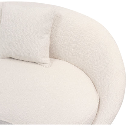 Vicenza Curved Sofa by Pasargad Home in ivory. Made from polyester fabric in a modern style.