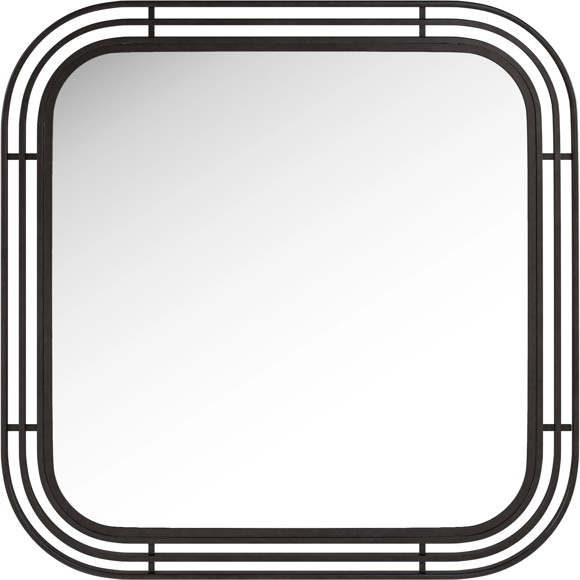 Portico Square Mirror by A.R.T. Furniture in matte black. Made from steel, glass in a modern style.