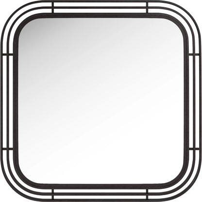 Portico Square Mirror by A.R.T. Furniture in matte black. Made from steel, glass in a modern style.