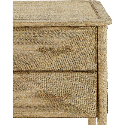 Kaipo Chest by Currey and Company. Made from abaca rope, wood in a coastal style.
