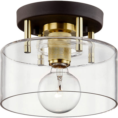 Bergamot Station Semi Flush by Troy. Made from hand worked iron in a cottage & farmhouse style.