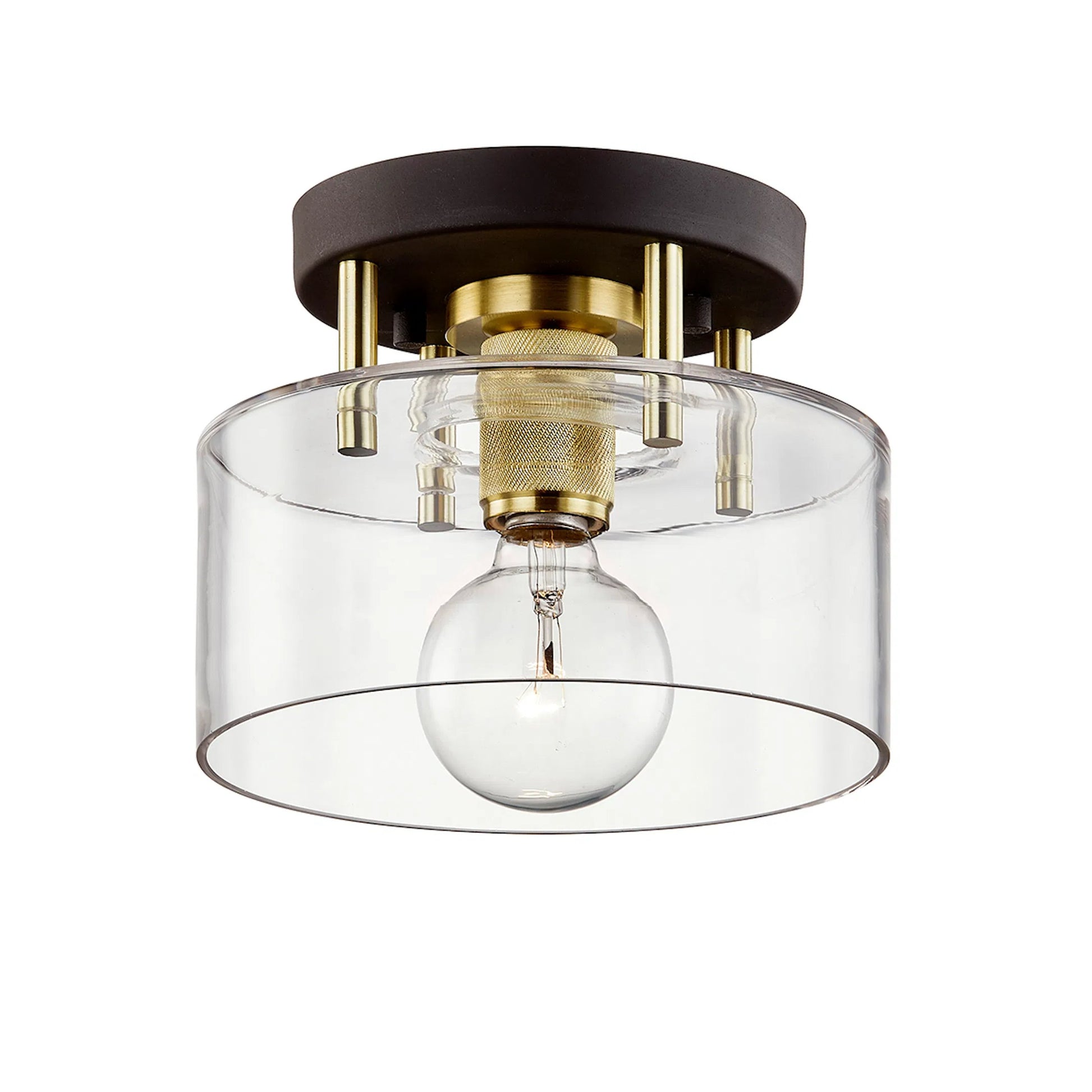Bergamot Station Semi Flush by Troy. Made from hand worked iron in a cottage & farmhouse style.