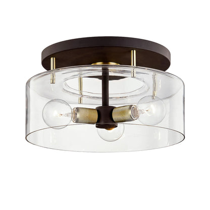 Bergamot Station Semi Flush by Troy. Made from hand worked iron in a cottage & farmhouse style.