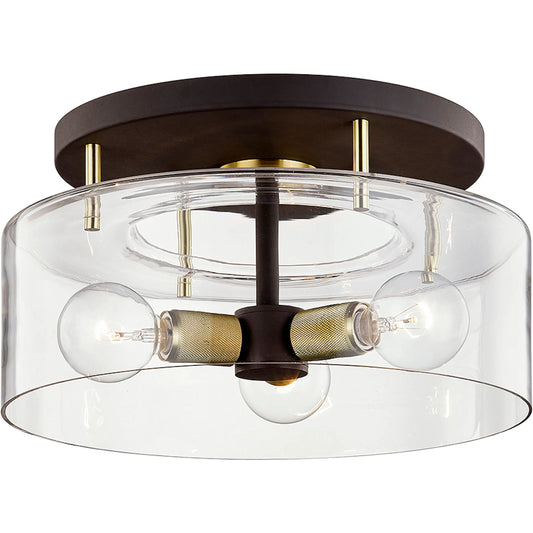 Bergamot Station Semi Flush by Troy. Made from hand worked iron in a unique style.