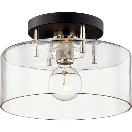 Bergamot Station Semi-Flush by Troy. Made from hand worked iron in a modern style.