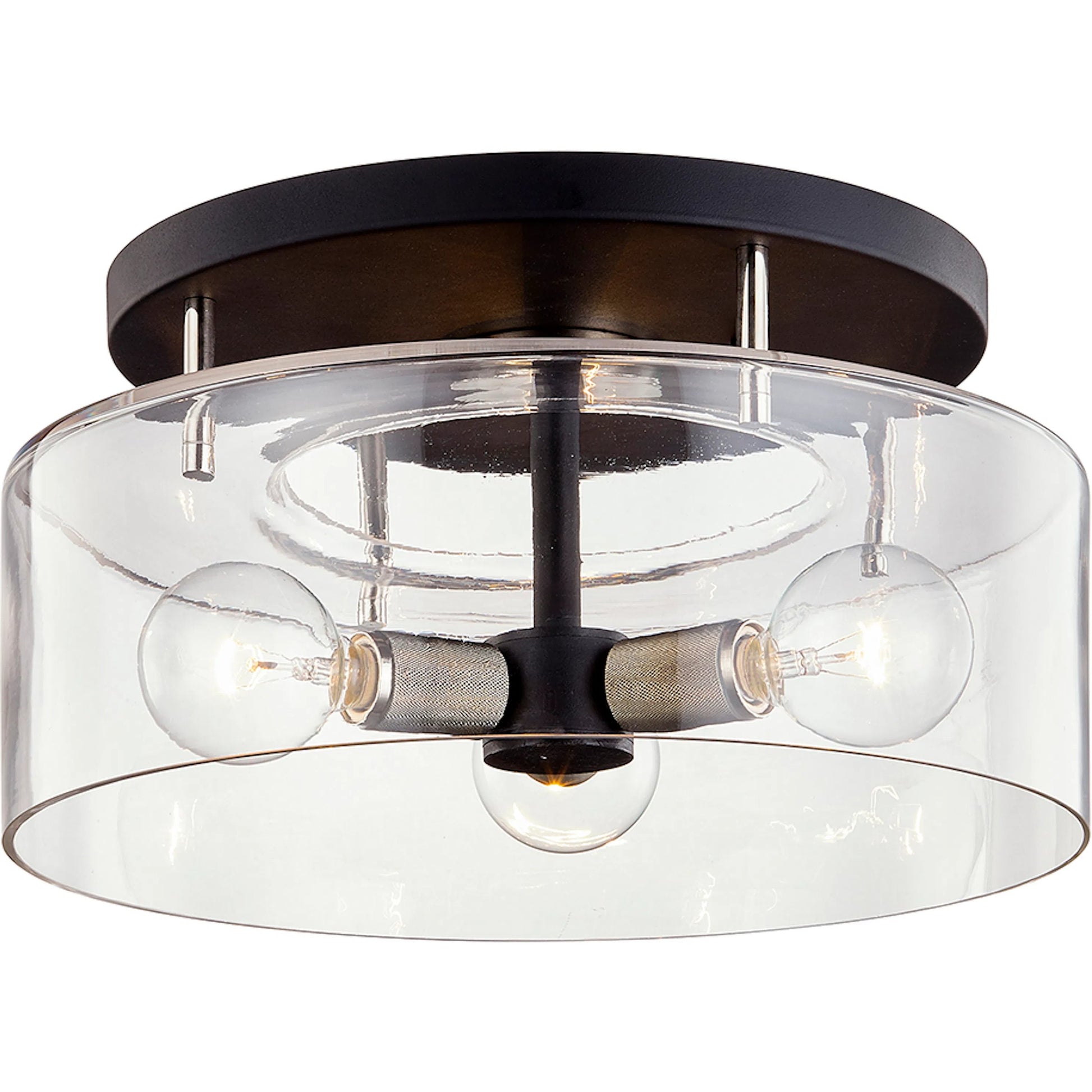 Bergamot Station Semi Flush by Troy. Made from hand worked iron in a cottage & farmhouse style.
