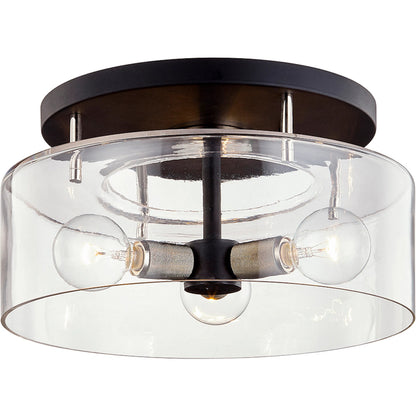 Bergamot Station Semi Flush by Troy. Made from hand worked iron in a cottage & farmhouse style.