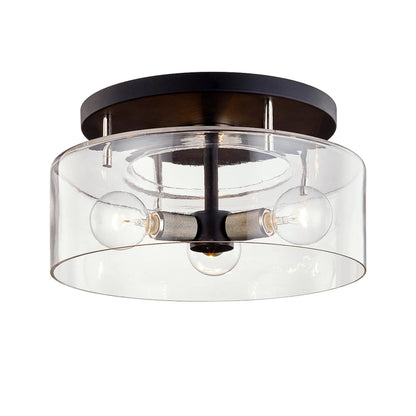 Bergamot Station Semi Flush by Troy. Made from hand worked iron in a cottage & farmhouse style.