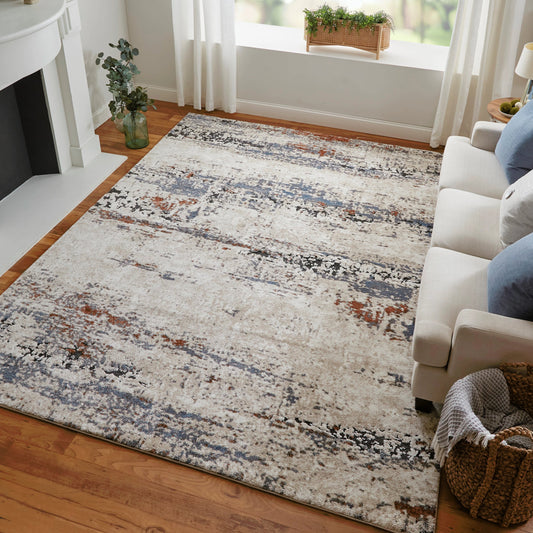 Gilmore Rug - 39MLF by Feizy in ivory, blue, gray. Made from polypropylene in a unique style.