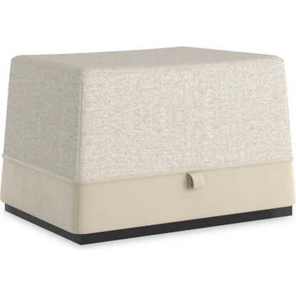 Et Voila Ottoman by Caracole in mottled grey, pumice and dark chocolate. Made from birch in a unique style.