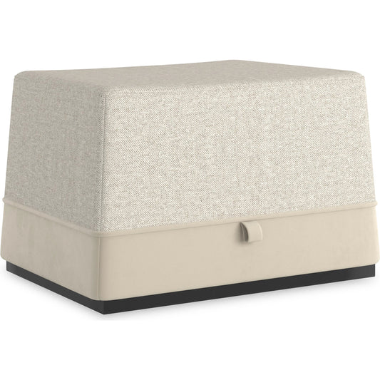 Et Voila Ottoman by Caracole in mottled grey, pumice and dark chocolate. Made from birch in a unique style.